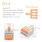 Preview: D14 Mini Kabelverbinder Schnellverbinder 1 PIN Eingang 4 polig Ausgang